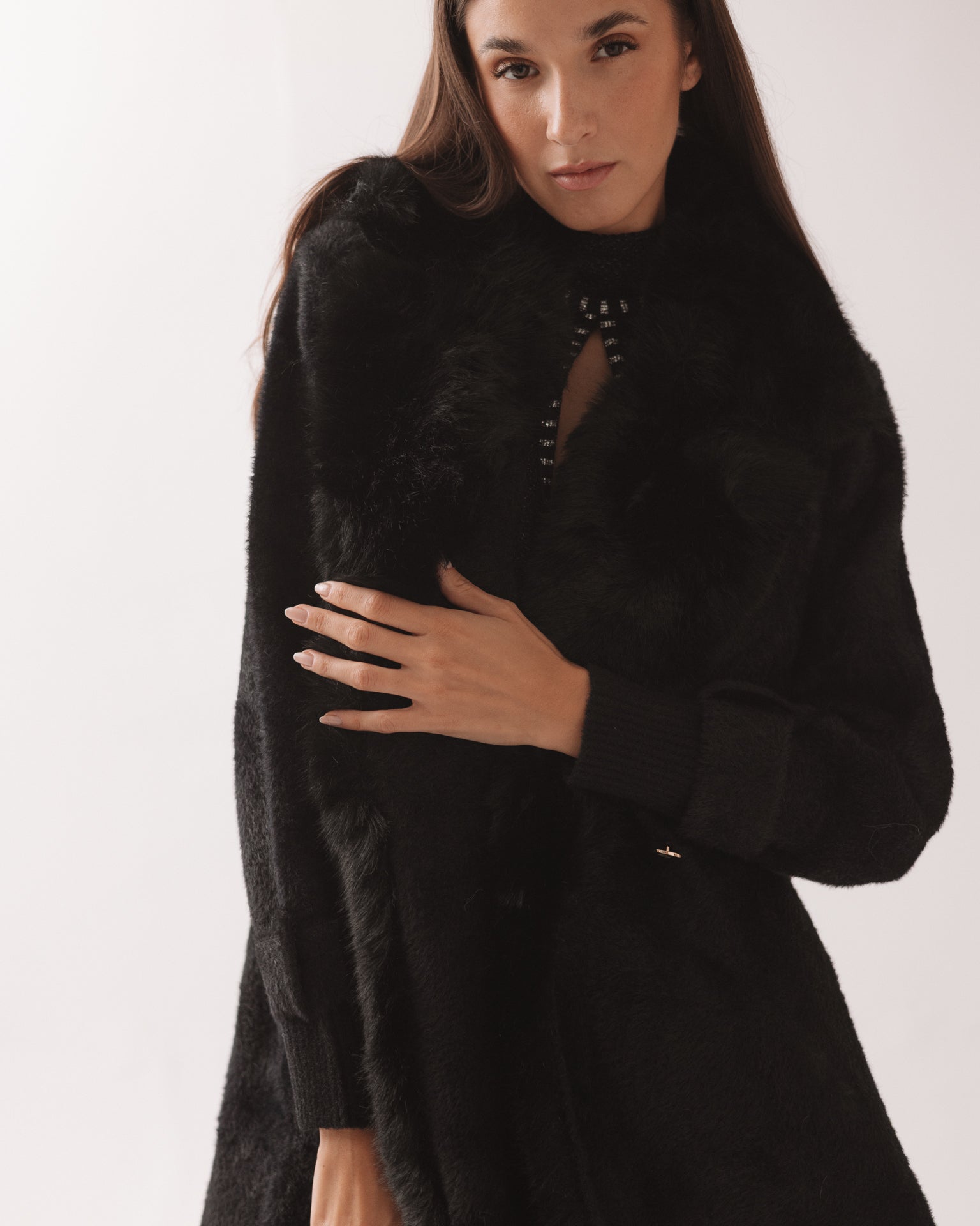Cappotto Nero Pelliccia