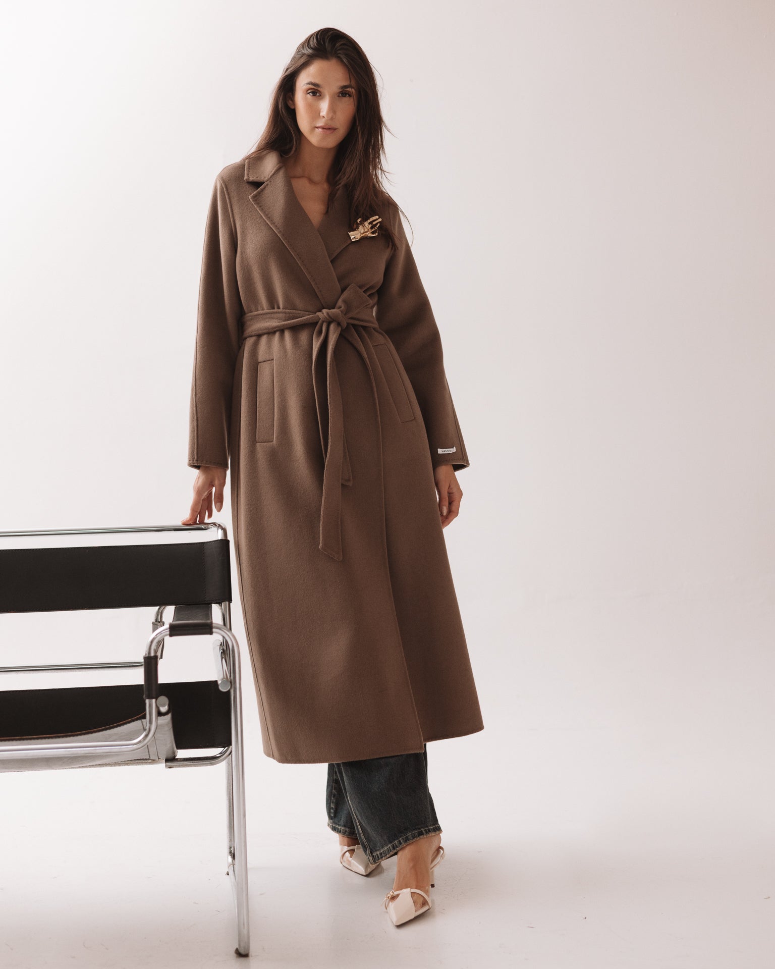 DIXIE - Cappotto Cammello con Cintura