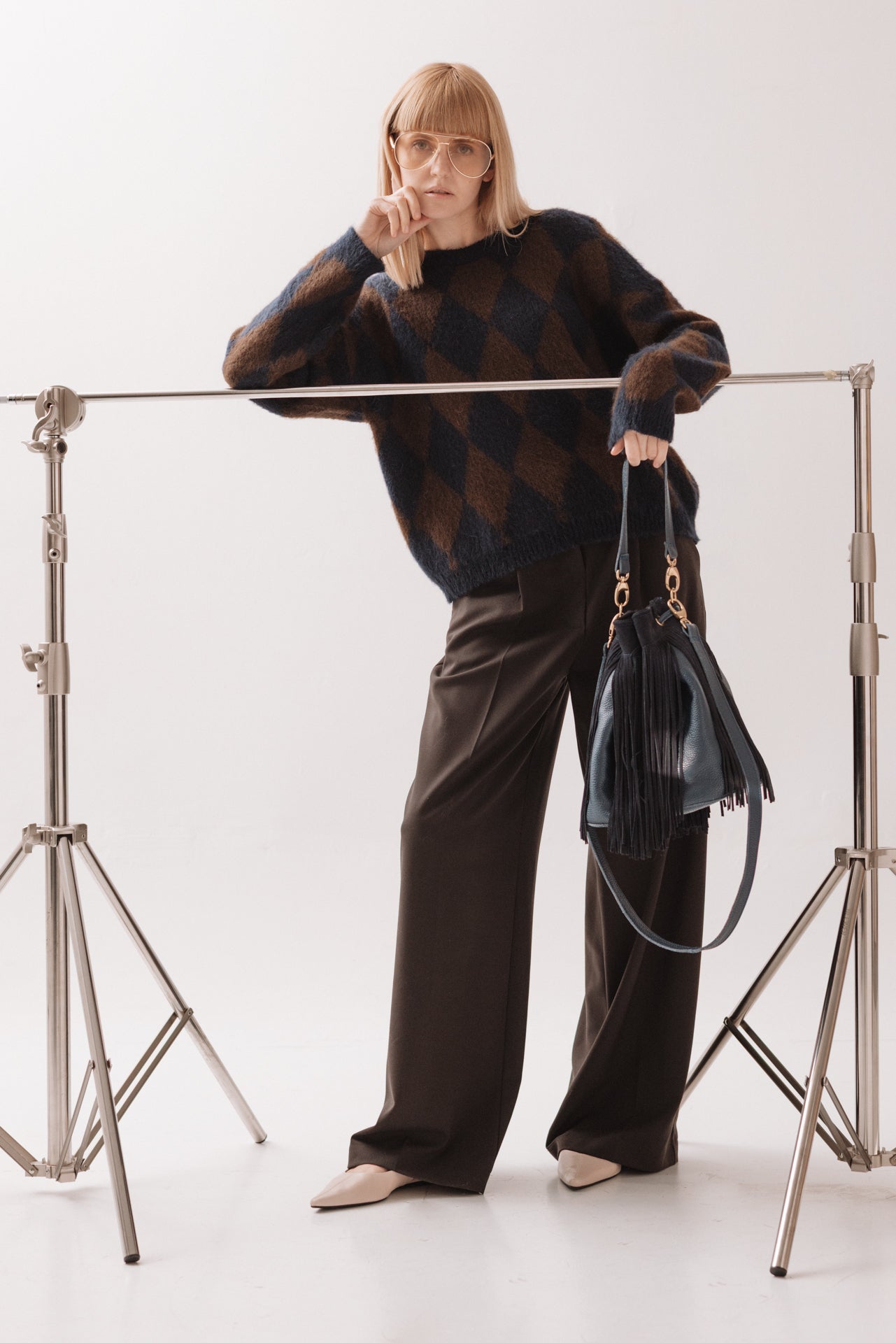 SOUVENIR - Maglione Check Blu