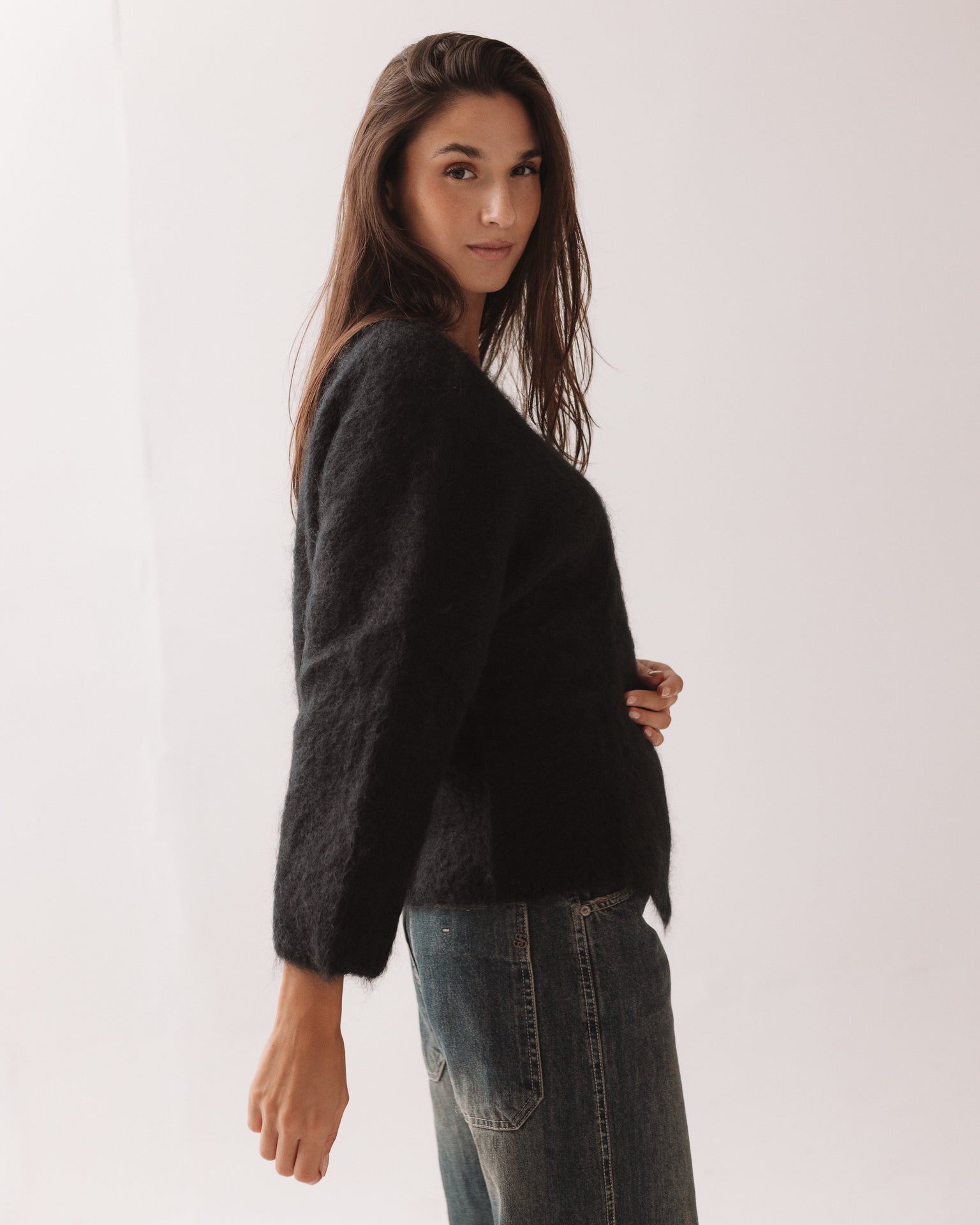 Cardigan Aperto Nero