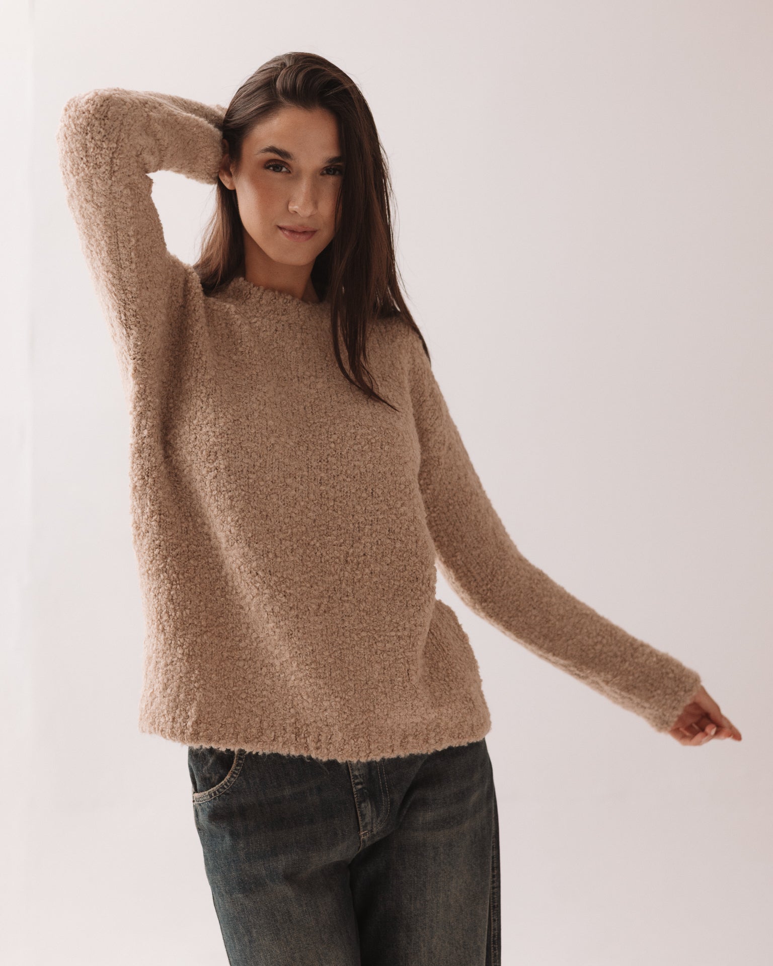 DIXIE - Maglione Bouclé Beige