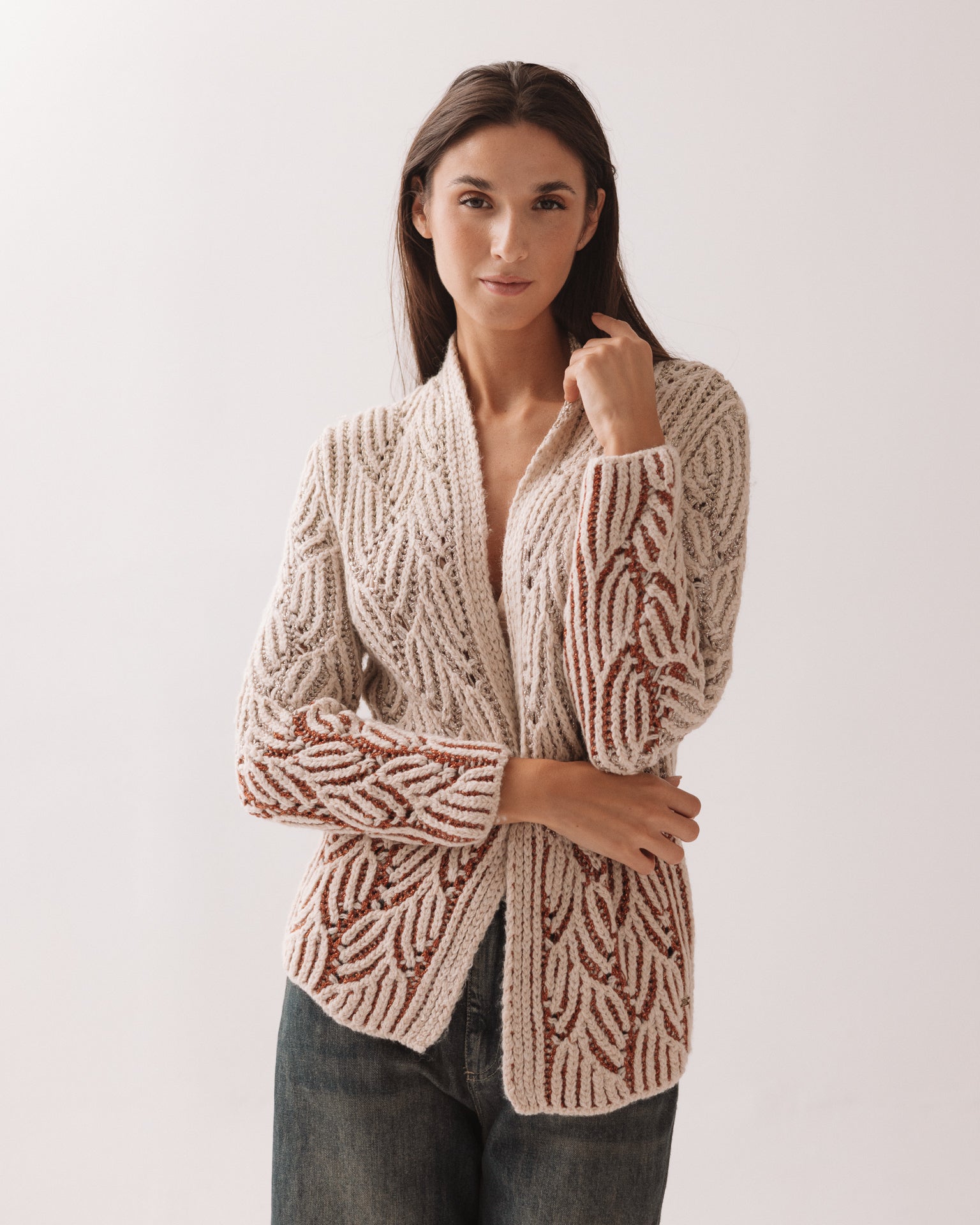PHO FIRENZE - Cardigan Bronze Midi