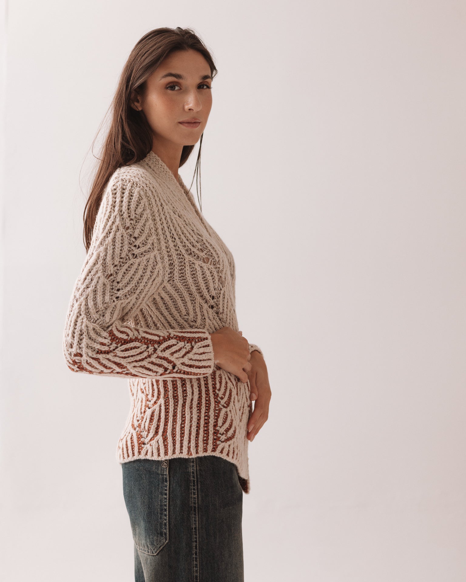 PHO FIRENZE - Cardigan Bronze Midi