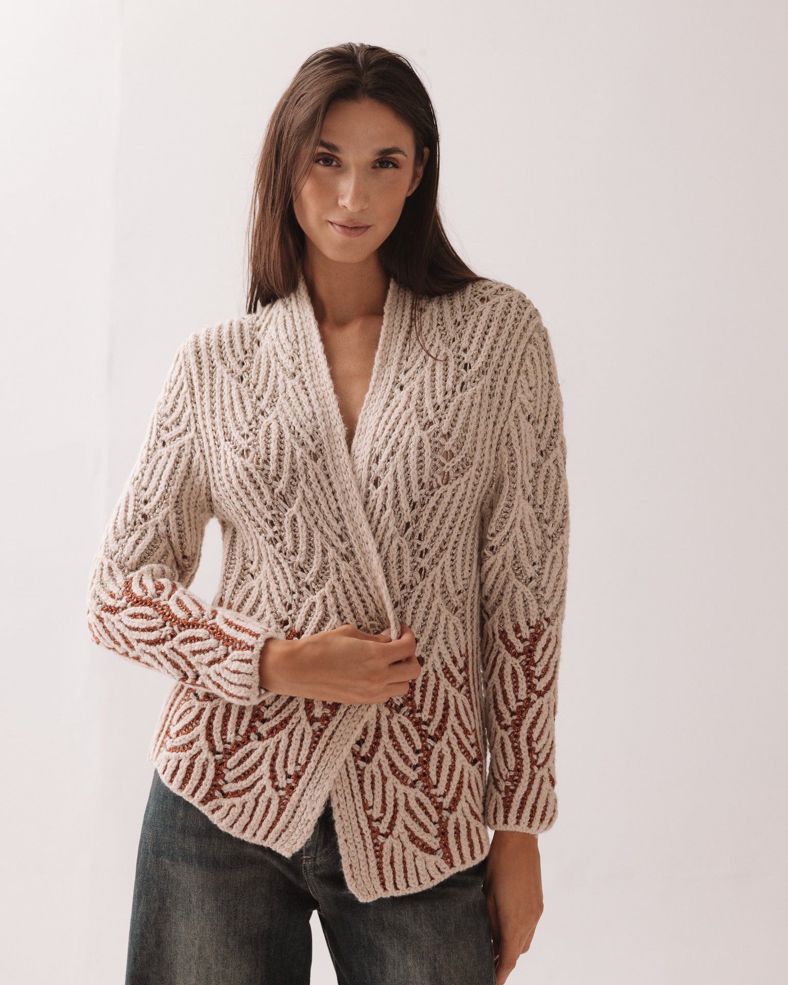 PHO FIRENZE - Cardigan Bronze Midi