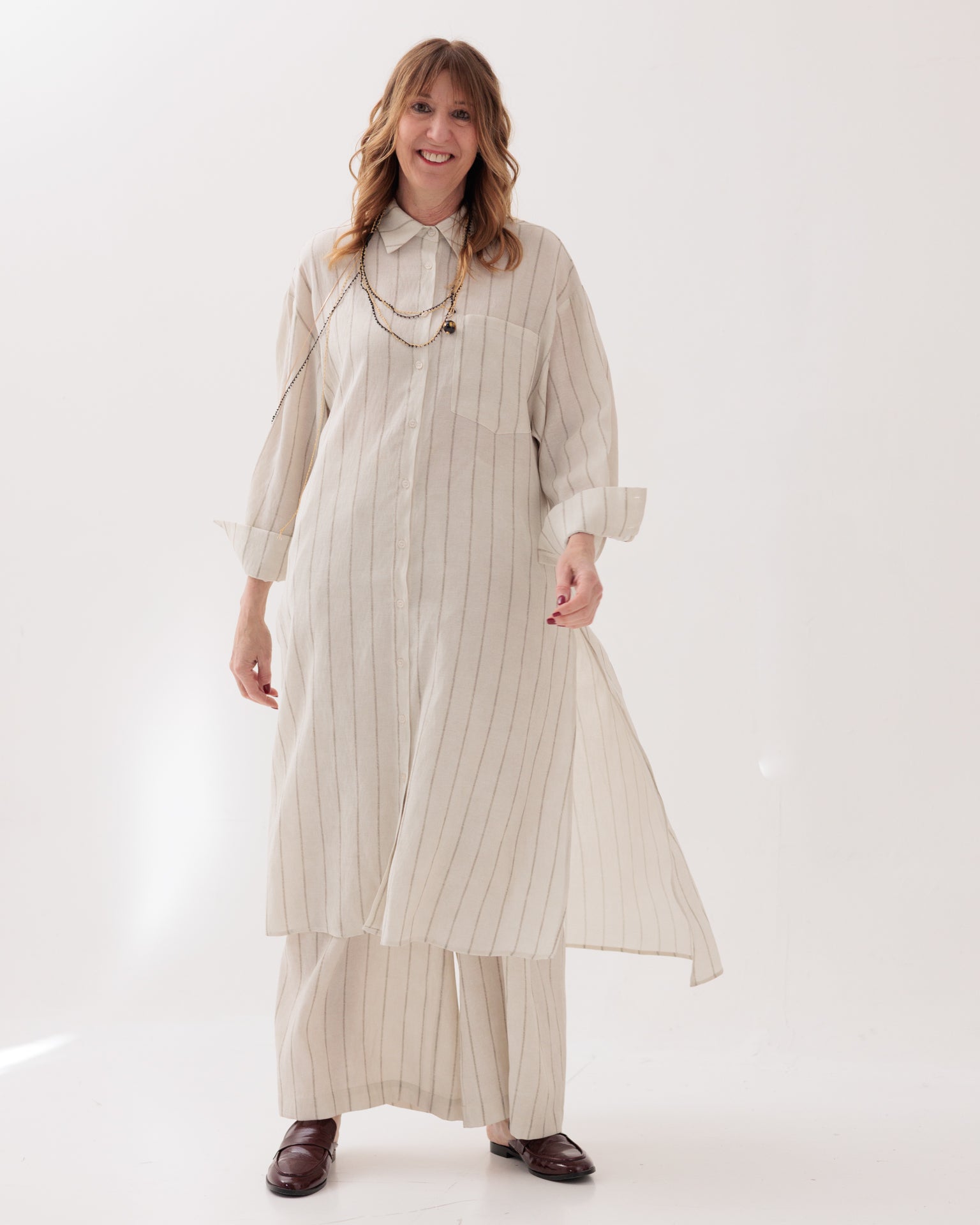 ELEH - Camicia Lunga a Righe