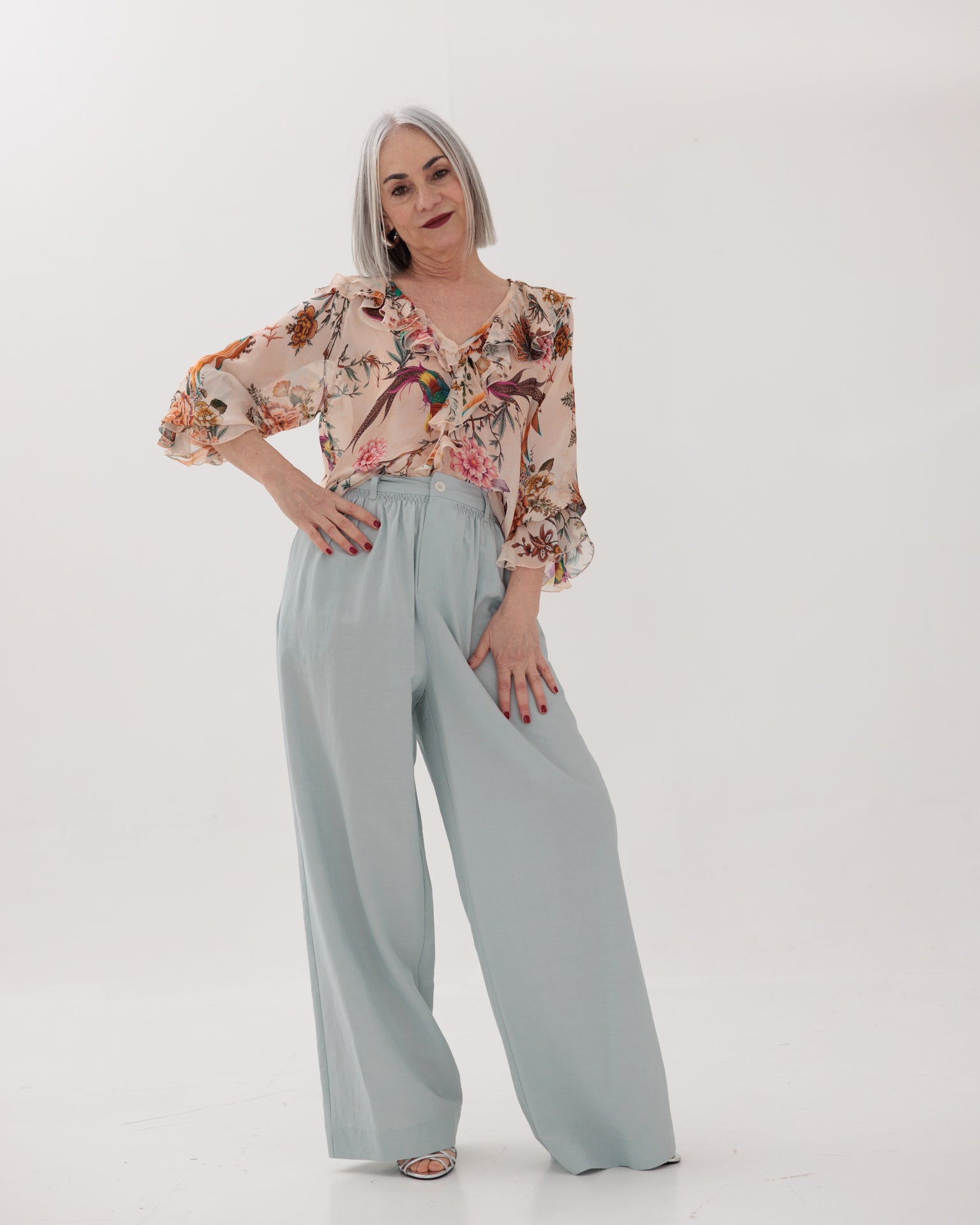 DIXIE - Camicia Cipria Floreale