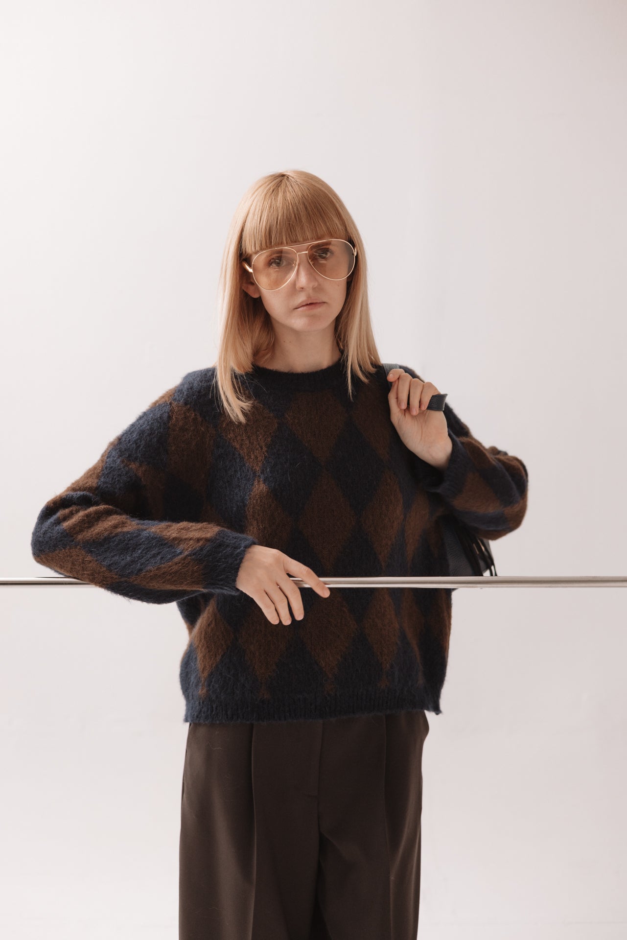 SOUVENIR - Maglione Check Blu