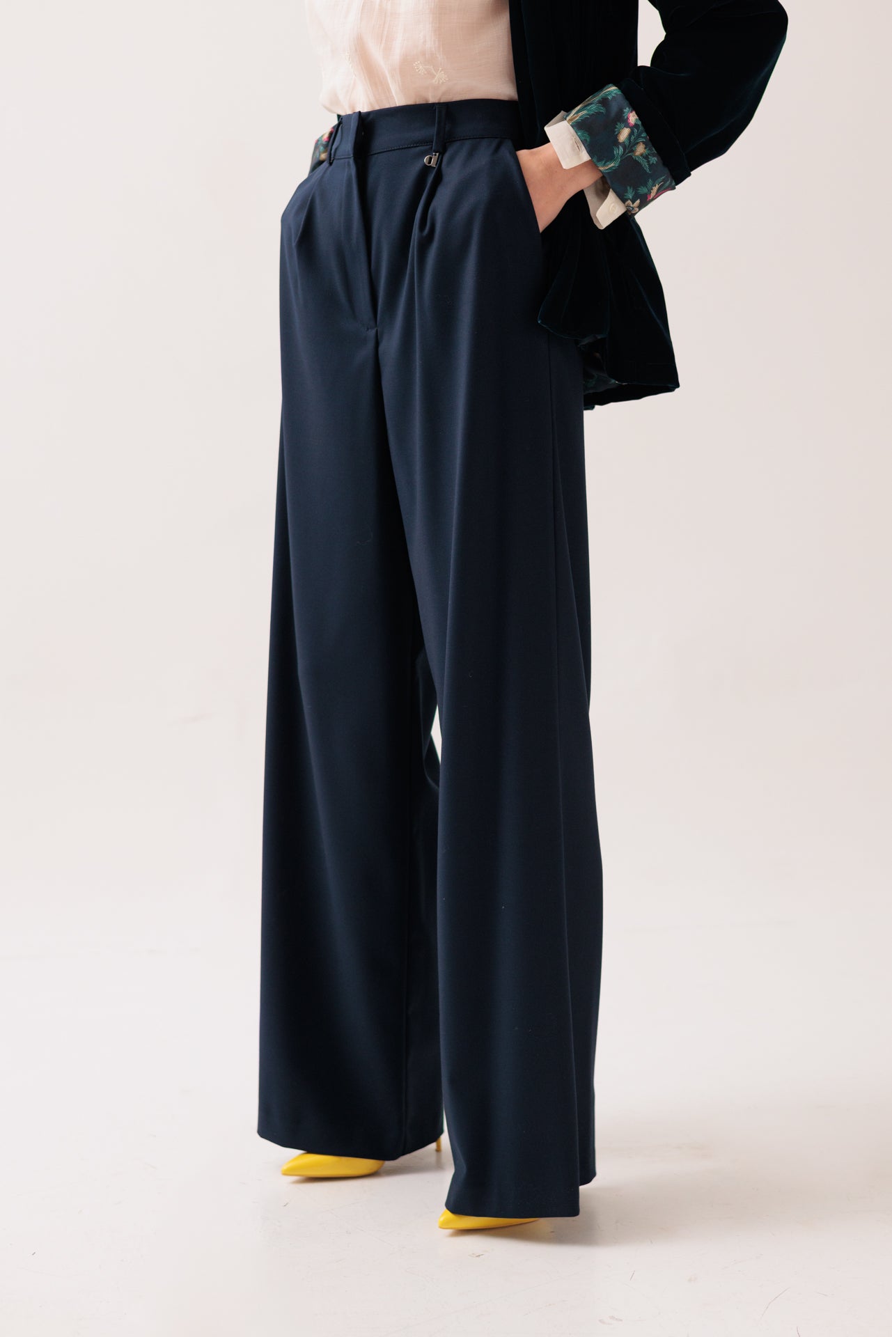 DIXIE - Pantalone Blu Con Pinces