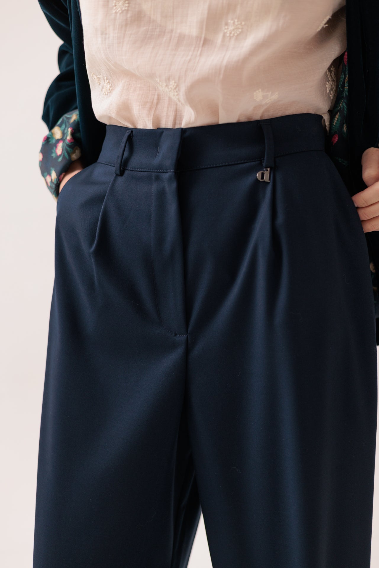 DIXIE - Pantalone Blu Con Pinces