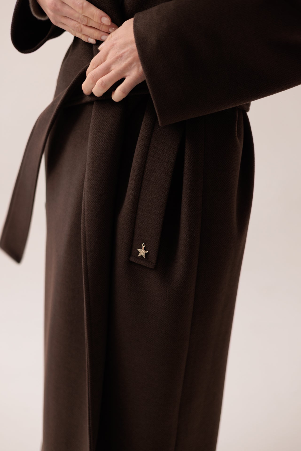 SOUVENIR - Cappotto Cioccolato con Cintura