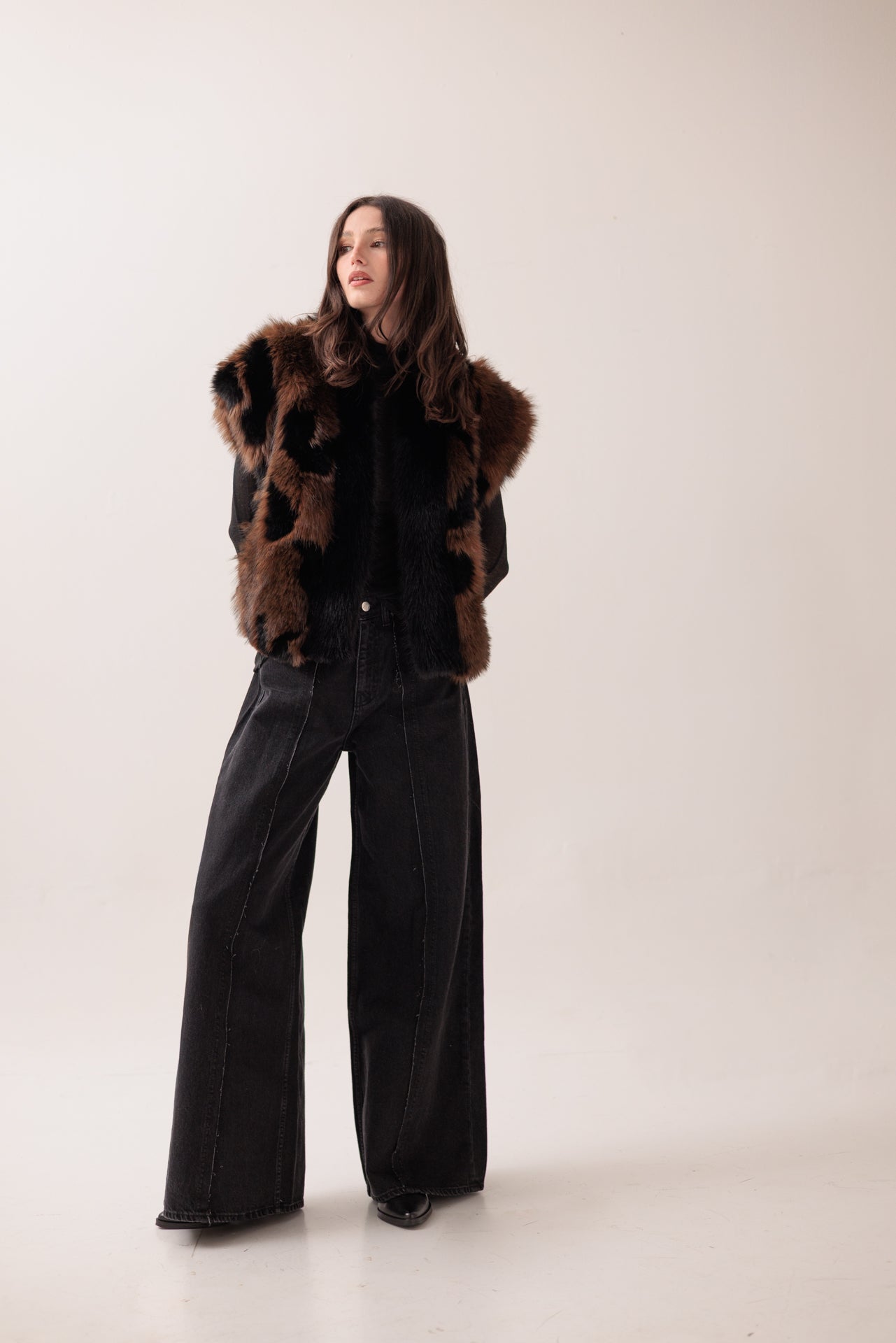 DIXIE - Gilet Pelliccia Effetto Maculato