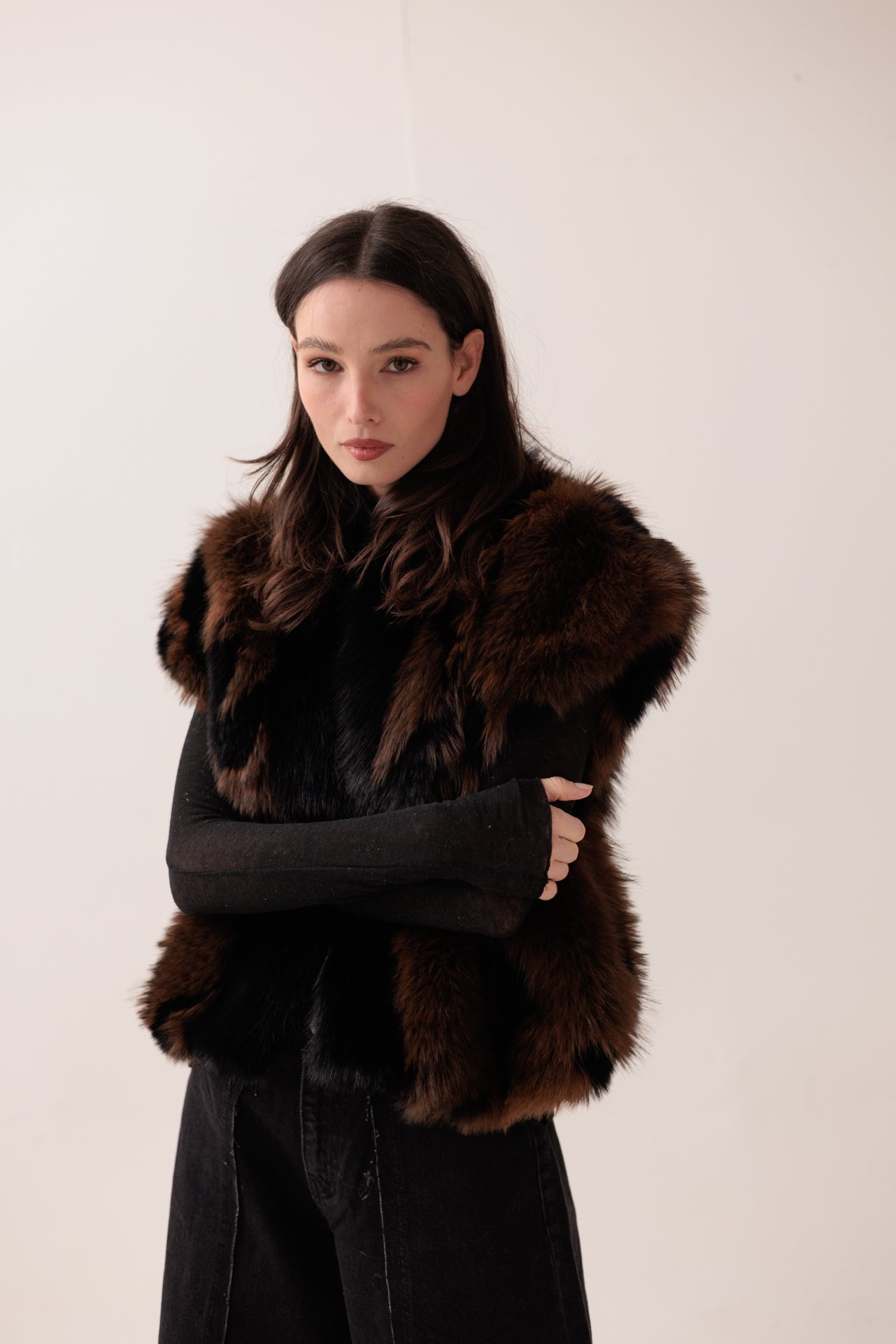 DIXIE - Gilet Pelliccia Effetto Maculato